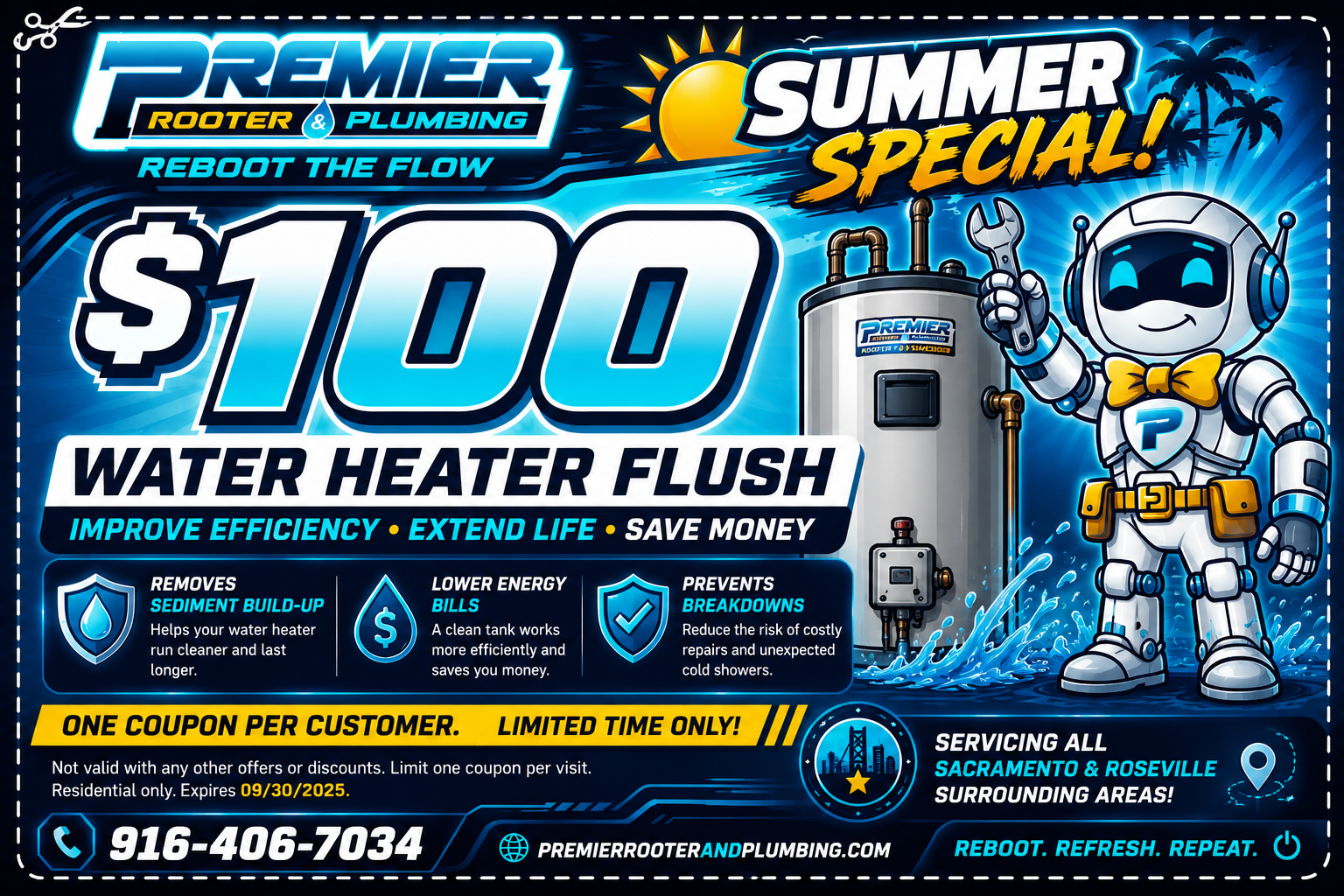 $100 water heater flush